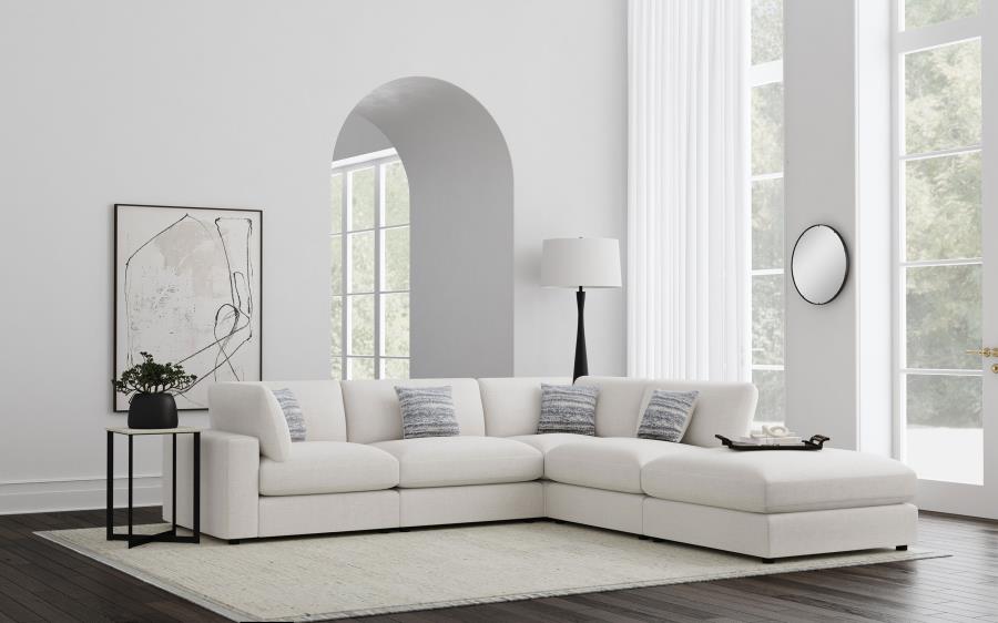 Serene Upholstered Modular Sectional Sofa Beige 2AC 2C 1O (5pc)