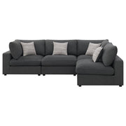 Serene Upholstered Modular Sectional Sofa Charcoal 2AC 2C (4pc)