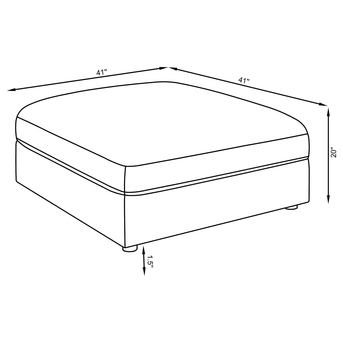 Serene Square Upholstered Ottoman