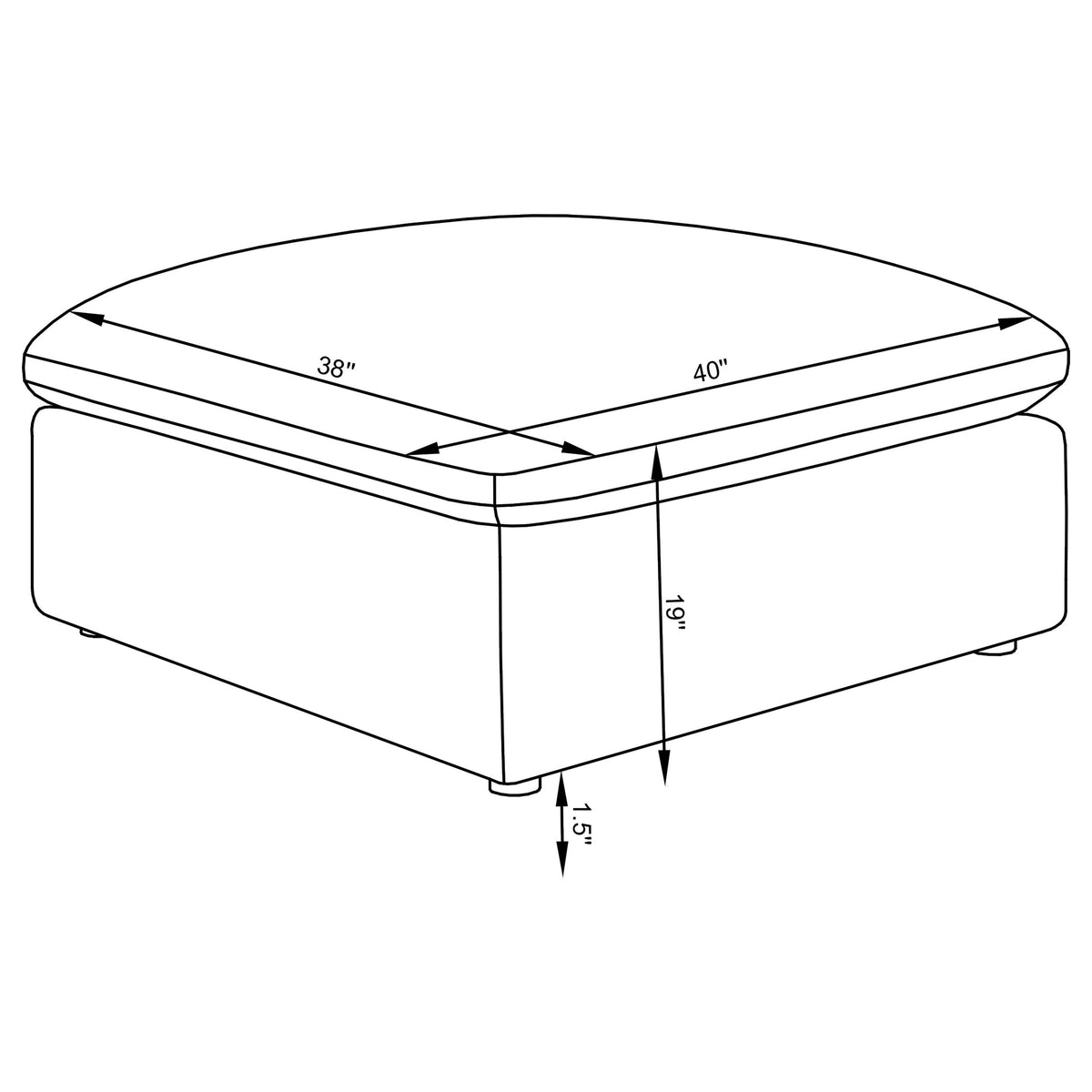 Hobson Square Upholstered Ottoman