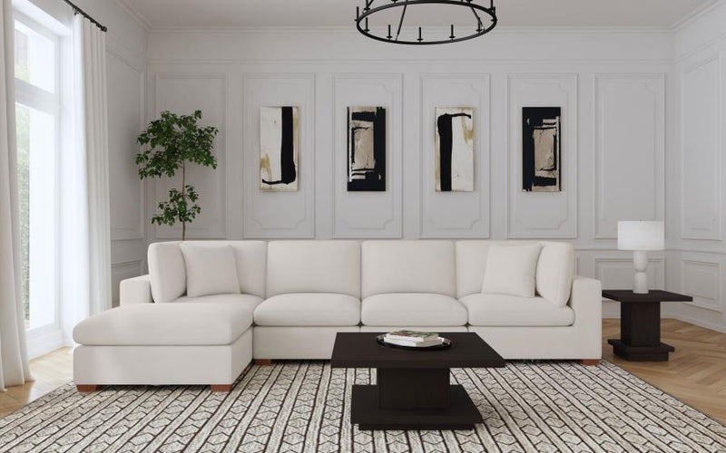 Lakeview Upholstered Modular Sectional Sofa Ivory 2AC 2C 1O (5pc)