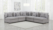 Cambria Upholstered Modular Sectional Sofa Grey 4AC 1C (5pc)
