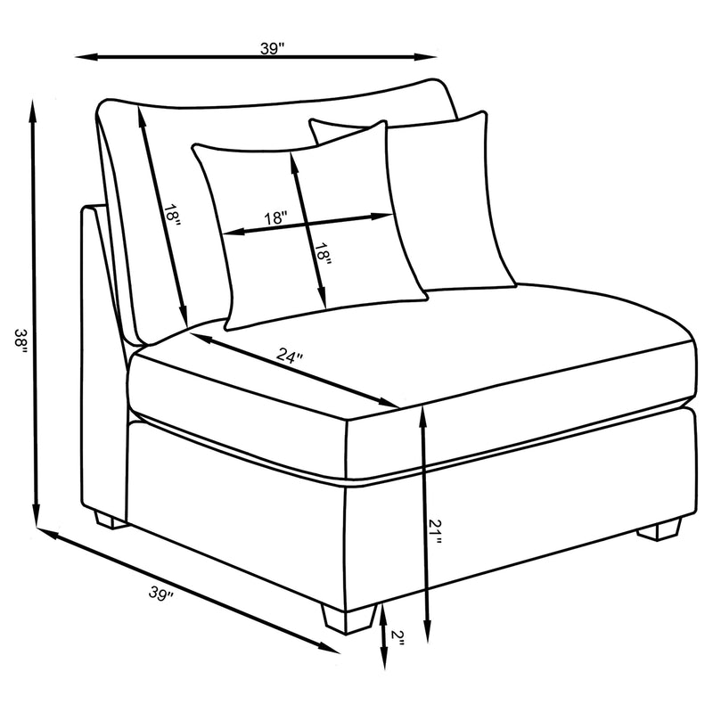 Cambria Upholstered Modular Sectional Sofa Grey