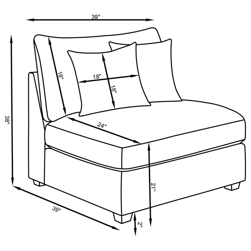 Cambria Upholstered Modular Sectional Sofa Grey