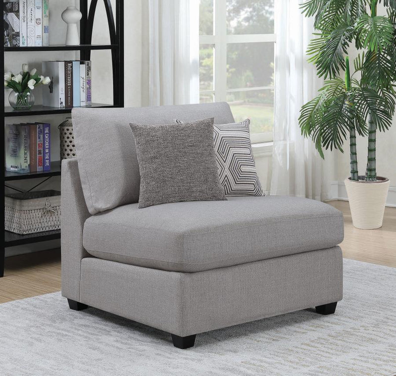 Cambria Upholstered Armless Chair Grey Default Title