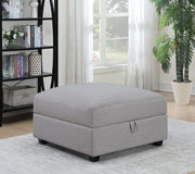 Cambria Square Upholstered Storage Ottoman Grey Default Title