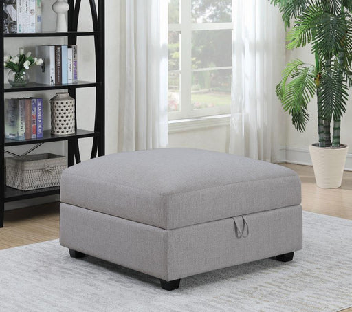Cambria Square Upholstered Storage Ottoman Grey Default Title