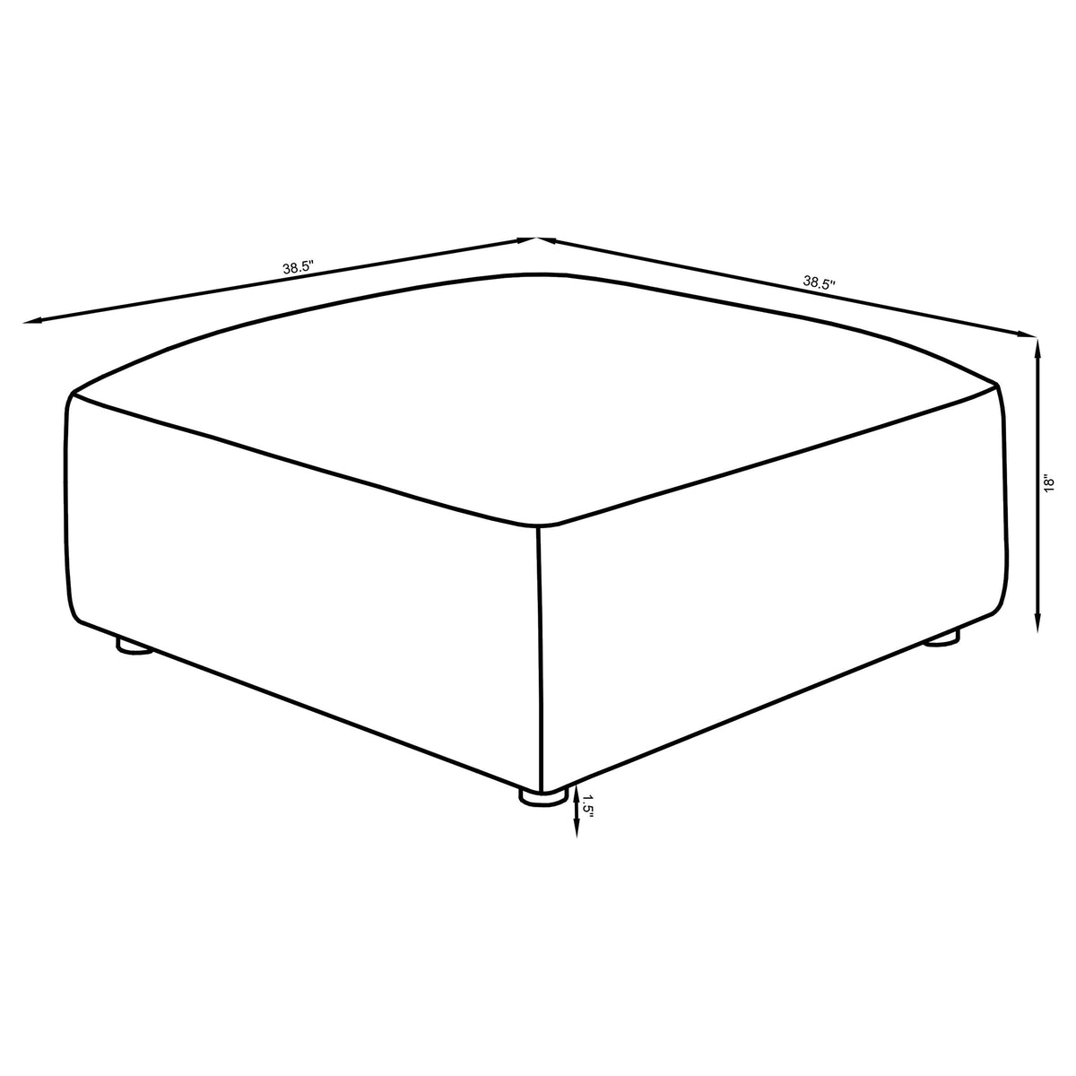Jennifer Square Upholstered Ottoman