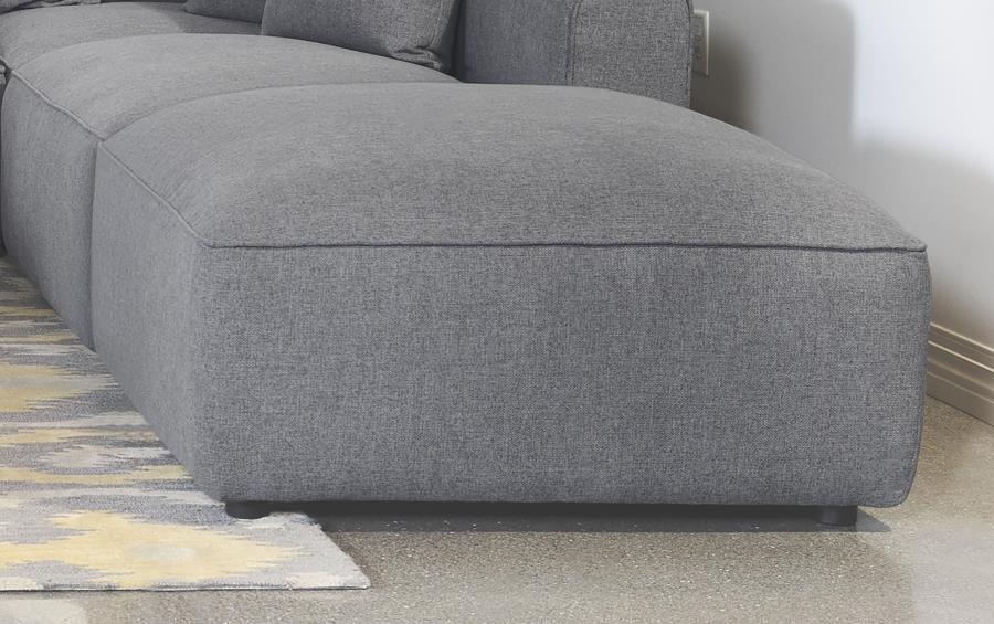 Jennifer Square Upholstered Ottoman Grey