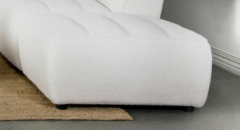 Sunny Square Upholstered Ottoman Ivory