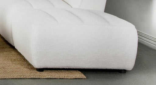 Sunny Square Upholstered Ottoman Ivory