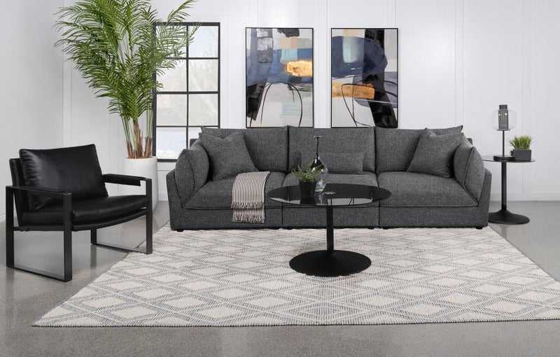 Sasha 3-Piece Upholstered Sofa Barely Black Default Title
