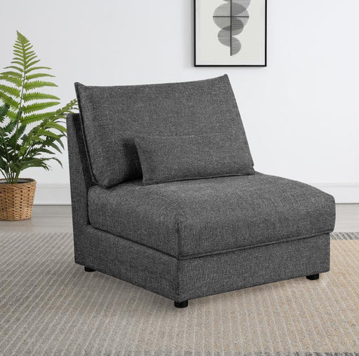Sasha Upholstered Armless Chair Barely Black Default Title