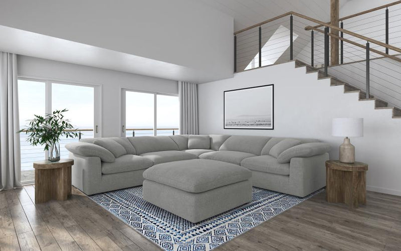 Raleigh Boucle Upholstered Modular Sectional Grey 2AC 3C 1O (6pc)