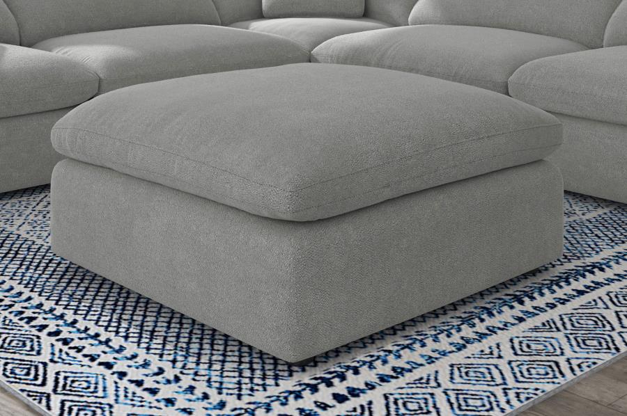 Raleigh Boucle Upholstered Ottoman Grey