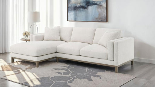Geneva Boucle Upholstered Sectional Chaise Sofa Sand Default Title
