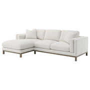 Geneva Boucle Upholstered Sectional Chaise Sofa Sand