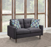 Watsonville Upholstered Track Arm Tufted Loveseat Grey Default Title