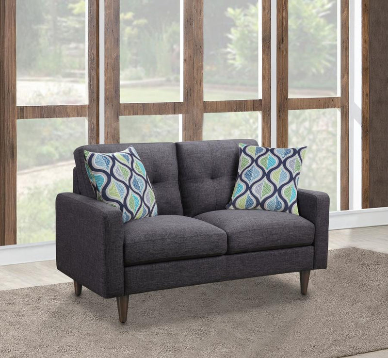 Watsonville Upholstered Track Arm Tufted Loveseat Grey Default Title