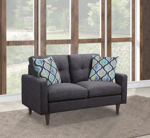 Watsonville Upholstered Track Arm Tufted Loveseat Grey Default Title