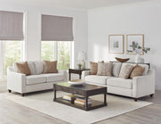 Christine Upholstered Sloped Arm Sofa Set Beige 2-piece