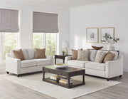 Christine Upholstered Sloped Arm Sofa Set Beige