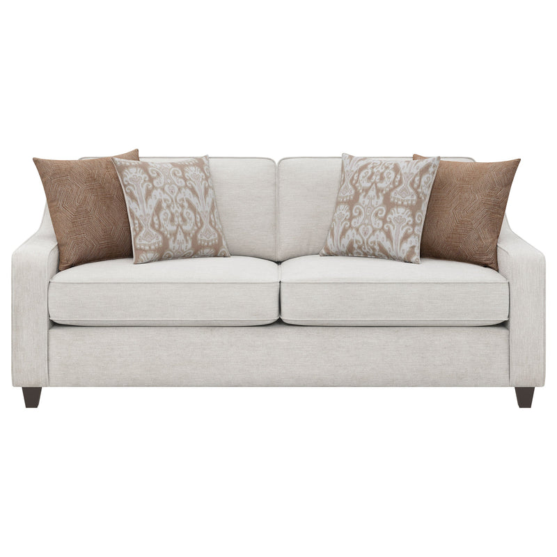 Christine Upholstered Sloped Arm Sofa Set Beige