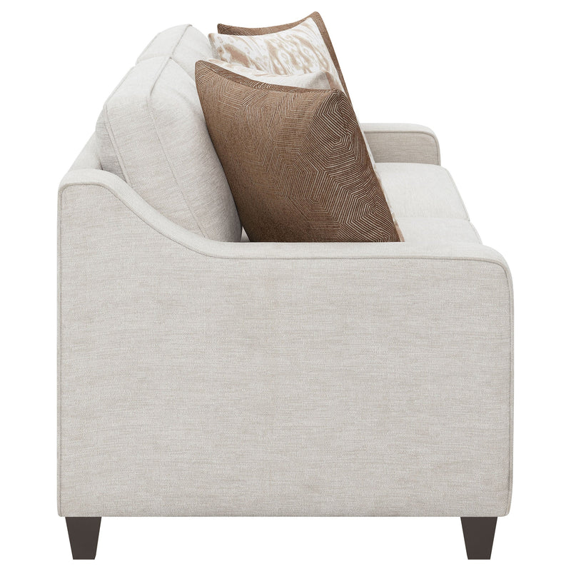 Christine Upholstered Sloped Arm Sofa Set Beige