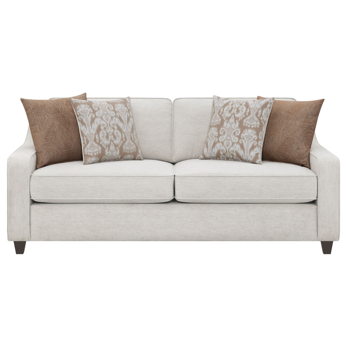 Christine Upholstered Sloped Arm Sofa Set Beige