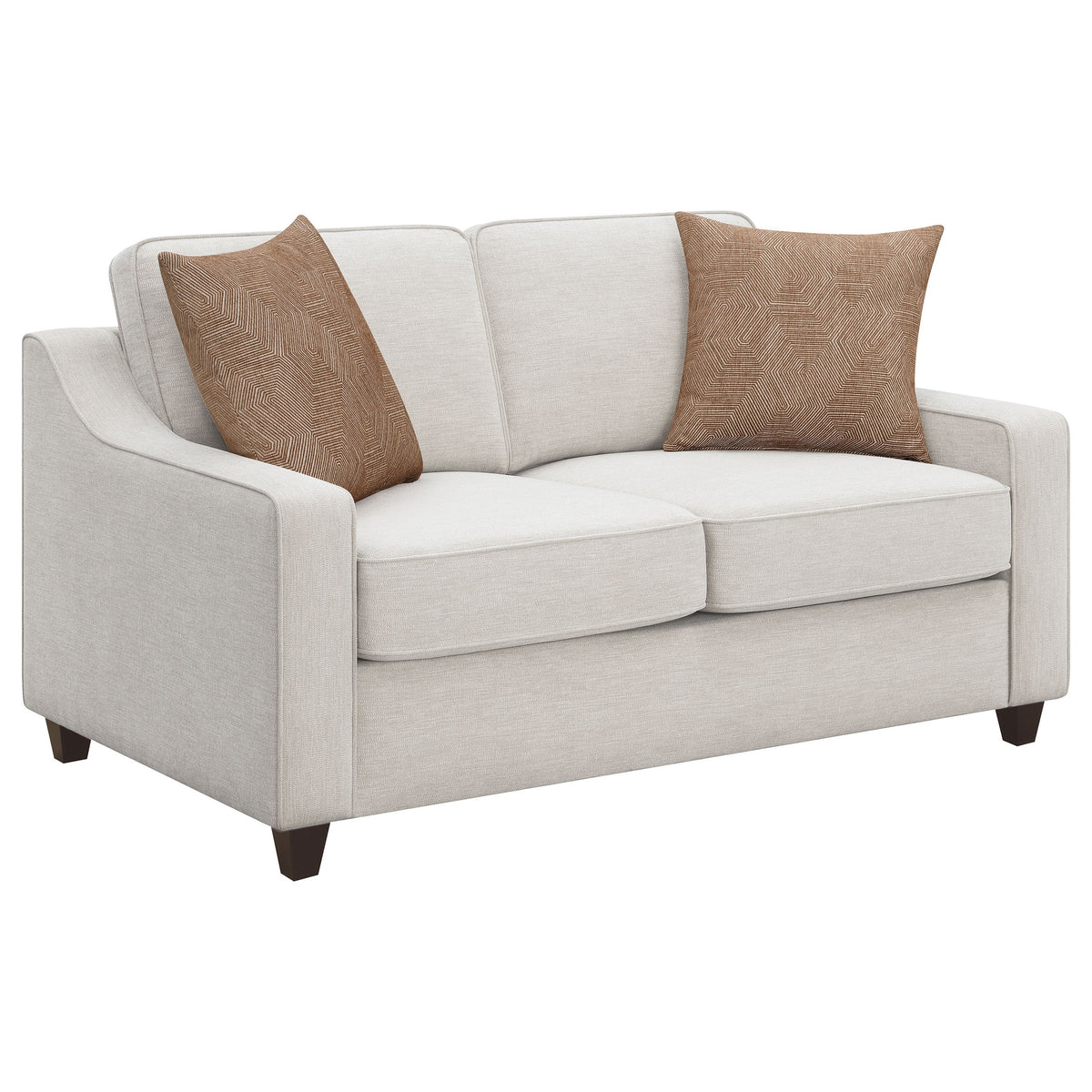 Christine Upholstered Sloped Arm Sofa Set Beige