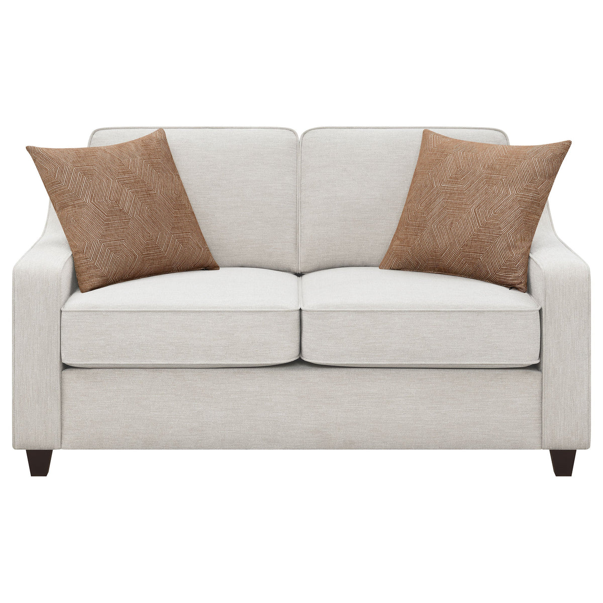 Christine Upholstered Sloped Arm Sofa Set Beige
