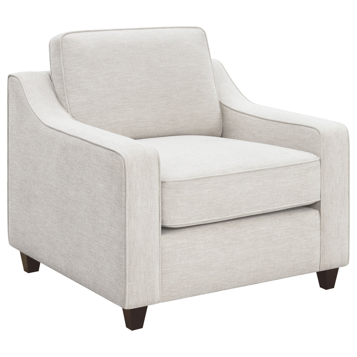 Christine Upholstered Sloped Arm Sofa Set Beige