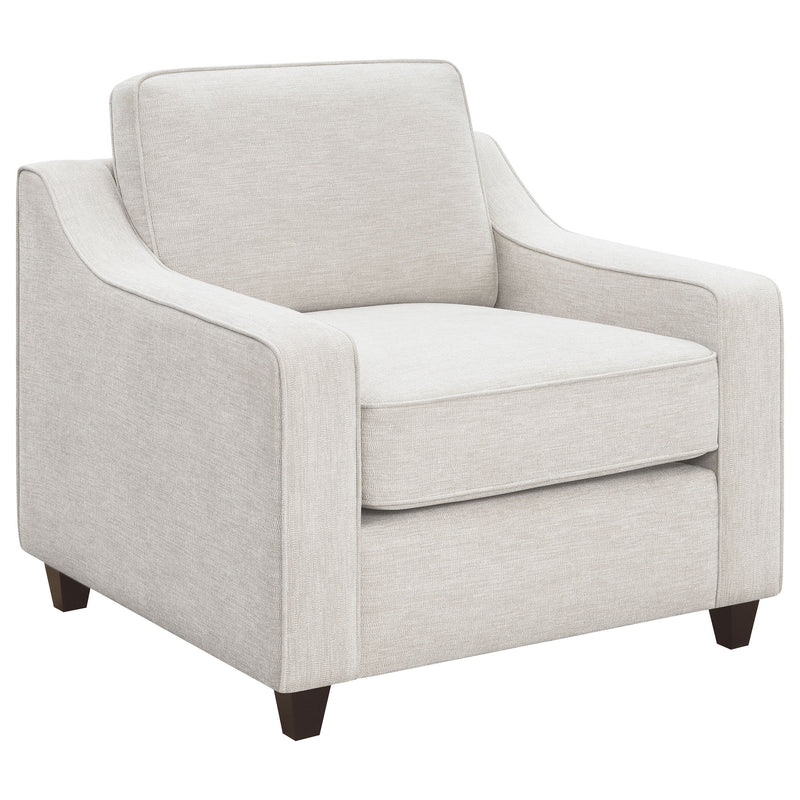 Christine Upholstered Sloped Arm Sofa Set Beige