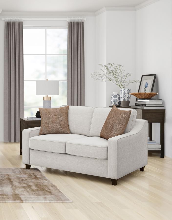 Christine Upholstered Sloped Arm Loveseat Beige Default Title