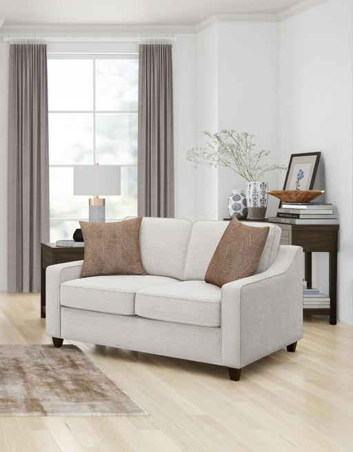 Christine Upholstered Sloped Arm Loveseat Beige Default Title