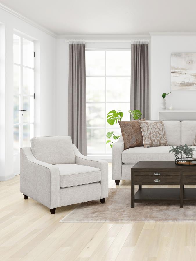 Christine Upholstered Sloped Arm Accent Chair Beige Default Title