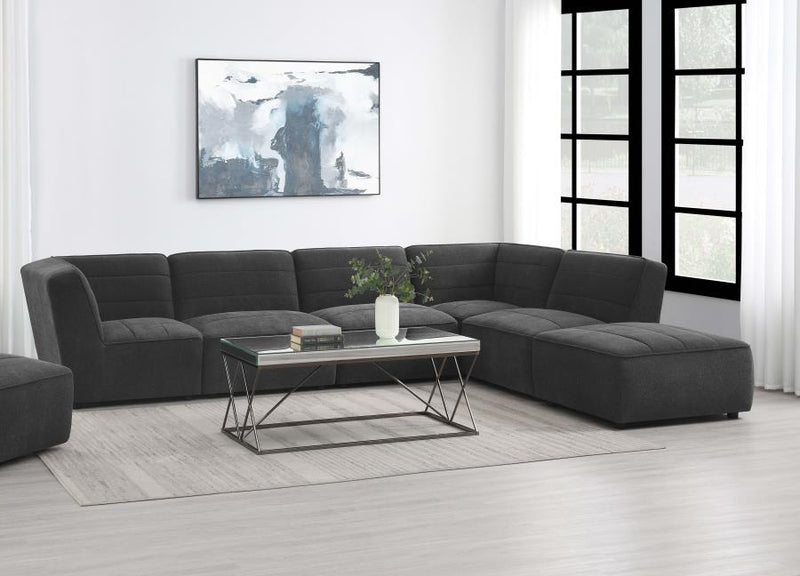 Sunny Upholstered Modular Sectional Sofa Dark Charcoal