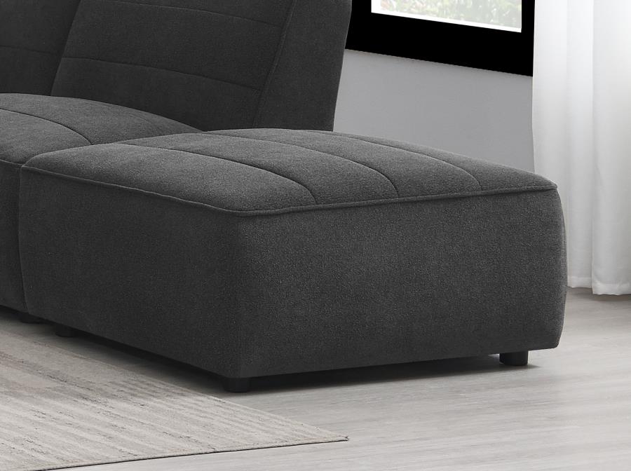 Sunny Square Upholstered Ottoman Dark Charcoal