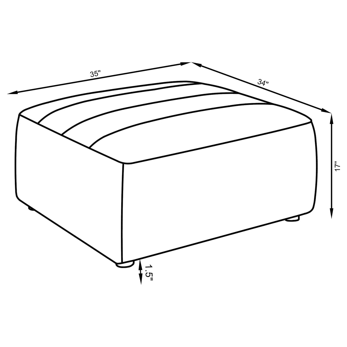 Sunny Square Upholstered Ottoman