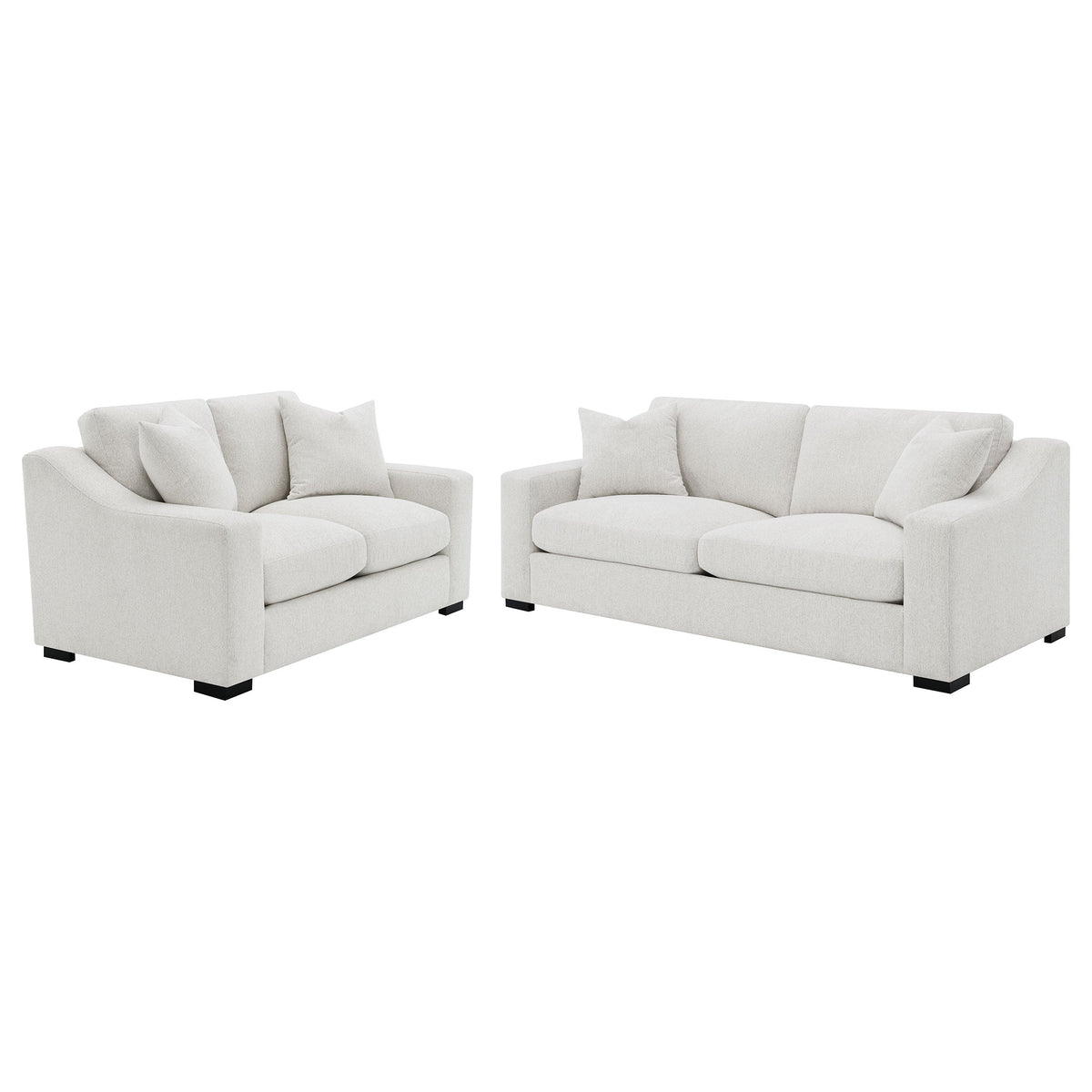 Ashlyn Upholstered Sloped Arm Sofa Set