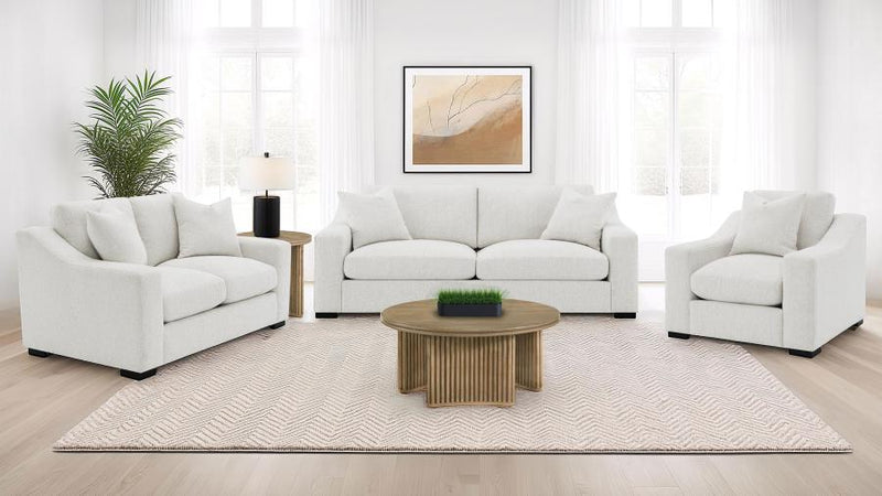 Ashlyn Upholstered Sloped Arm Sofa Set Sand 3-piece