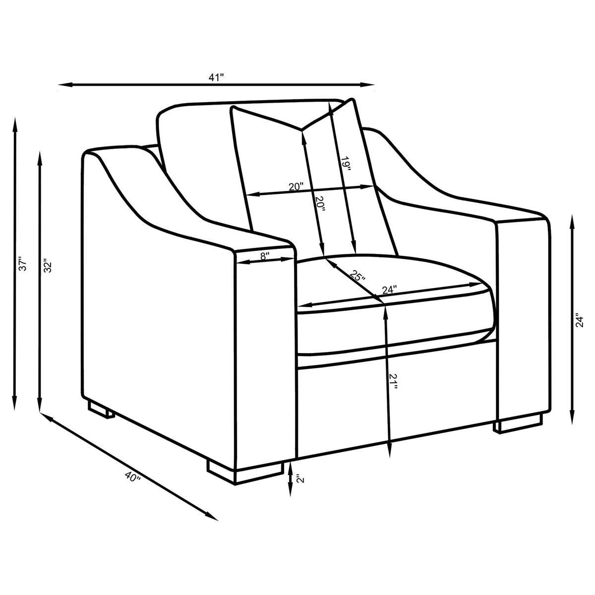 Ashlyn Upholstered Sloped Arm Accent Chair