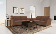 Selma 2-piece Velvet Upholstered Crescent Arm Sofa Set Rust Default Title