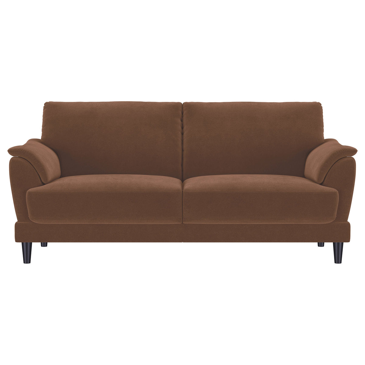Selma 2-piece Velvet Upholstered Crescent Arm Sofa Set Rust
