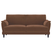 Selma 2-piece Velvet Upholstered Crescent Arm Sofa Set Rust