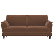 Selma Velvet Upholstered Crescent Arm Sofa Rust