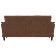 Selma Velvet Upholstered Crescent Arm Sofa Rust