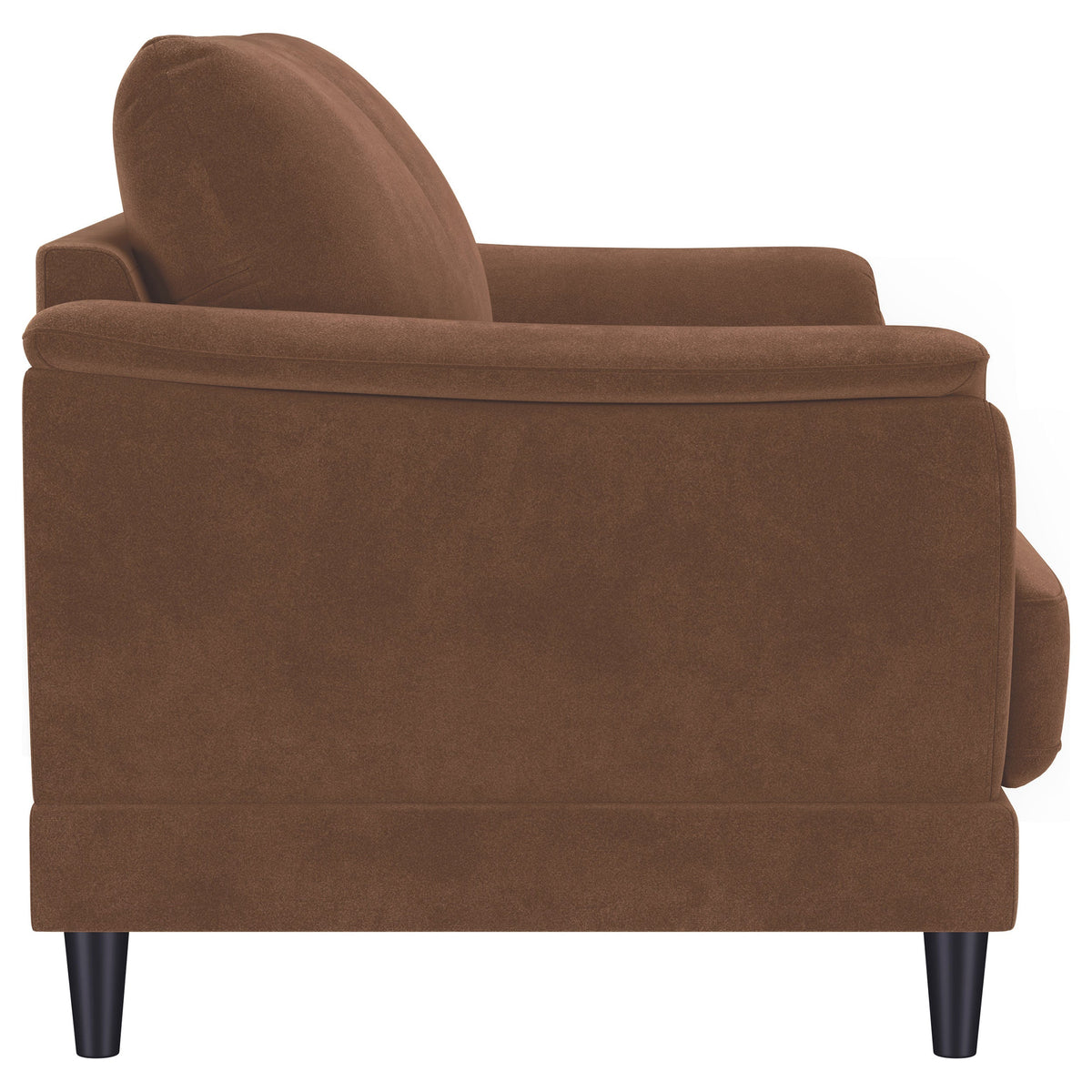 Selma Velvet Upholstered Crescent Arm Loveseat Rust
