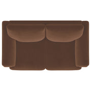 Selma Velvet Upholstered Crescent Arm Loveseat Rust
