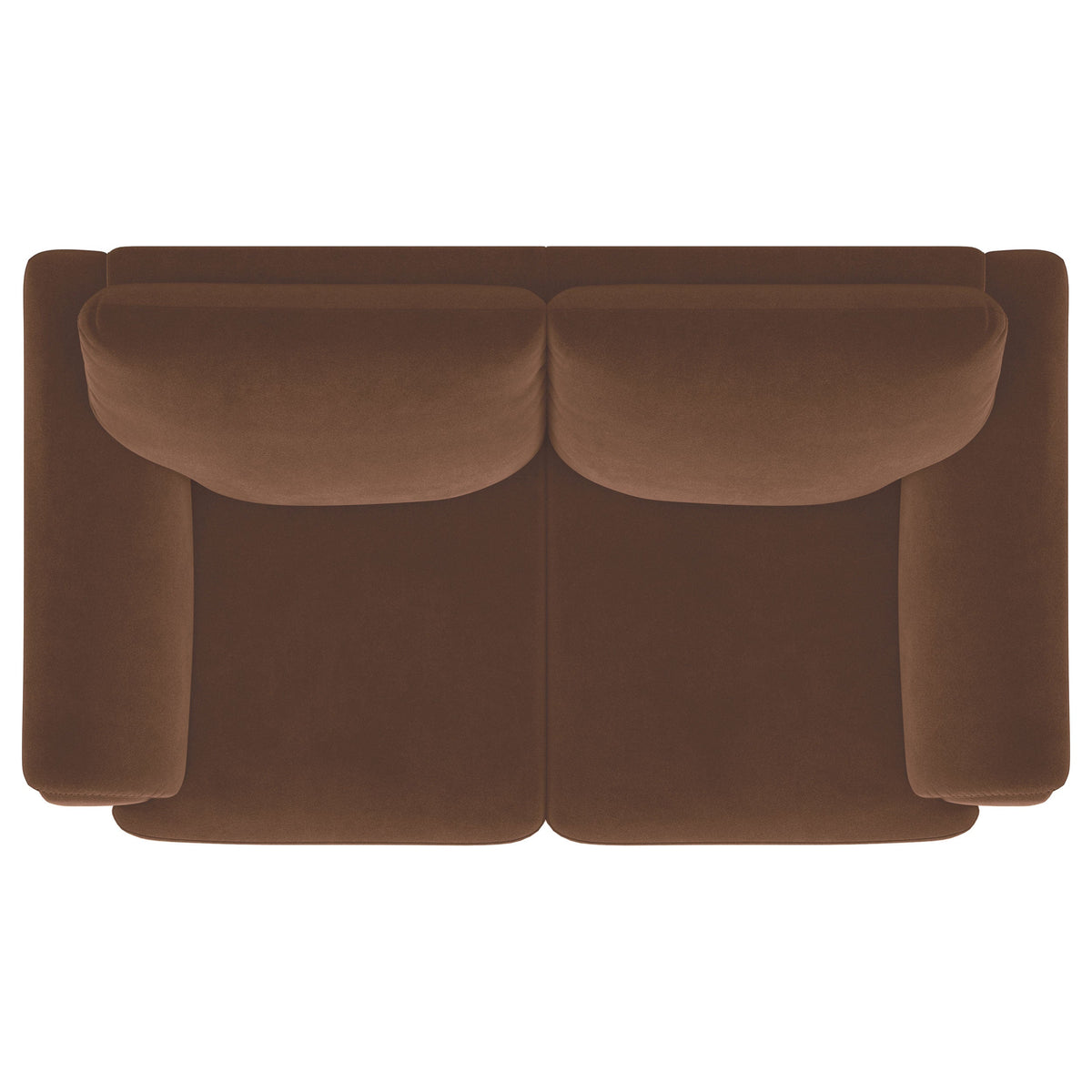 Selma Velvet Upholstered Crescent Arm Loveseat Rust